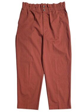 Madewell Paperbag Tapered Pants Burnished Mahogany High Rise Elastic Waist MB251